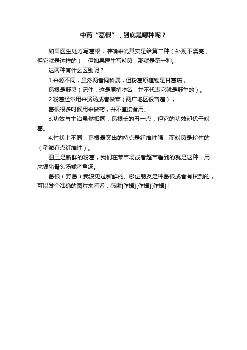 中药“葛根”，到底是哪种呢？