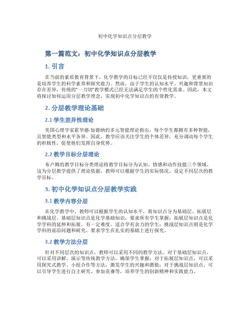 初中化学知识点分层教学(含示范课课程设计、学科学习情况总结)