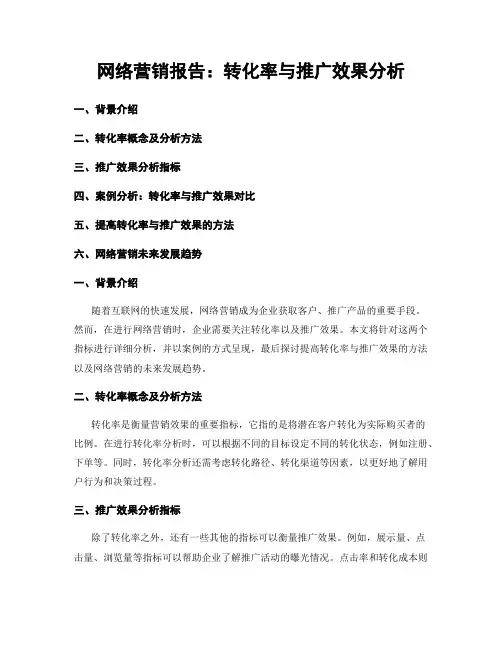 网络营销报告：转化率与推广效果分析