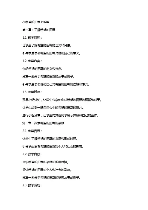 在希望的田野上教案