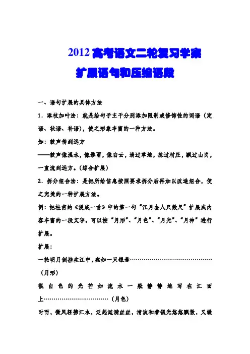 2012高考复习扩展语句和压缩语段