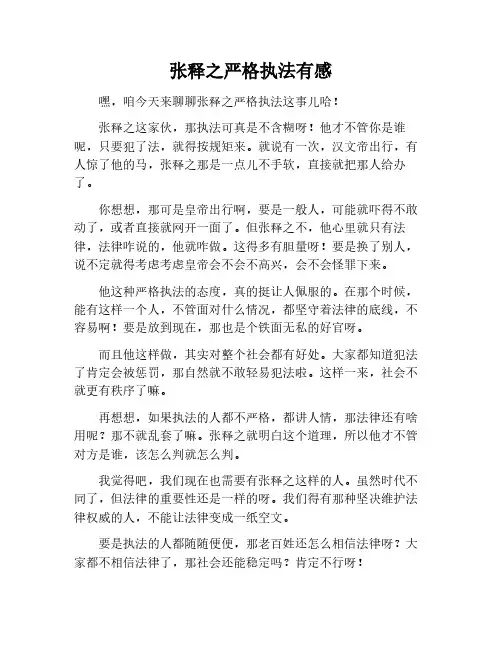张释之严格执法读后感
