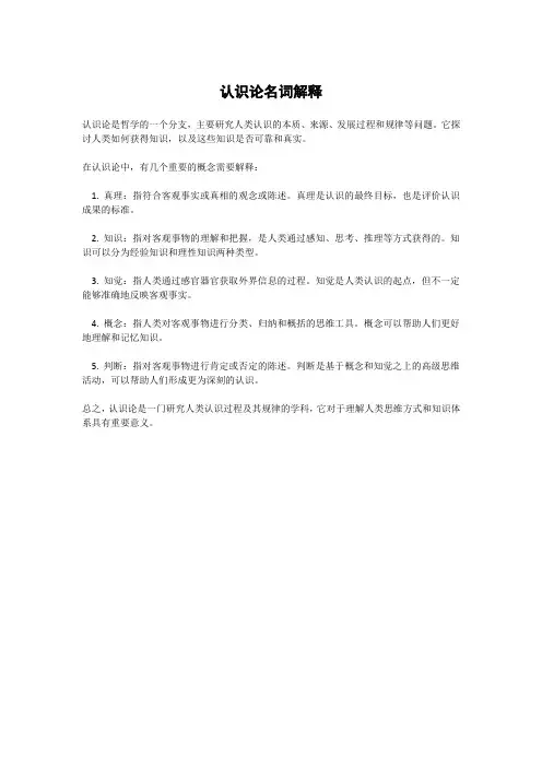 认识论名词解释