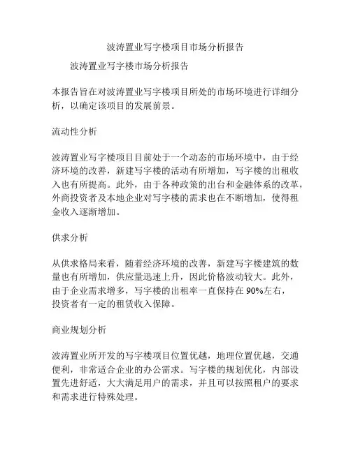 波涛置业写字楼项目市场分析报告