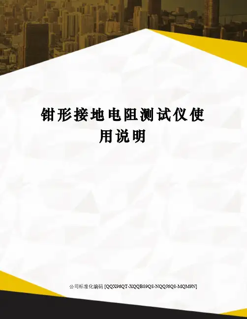 钳形接地电阻测试仪使用说明