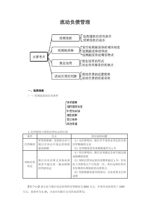 流动负债管理考试知识点(1)
