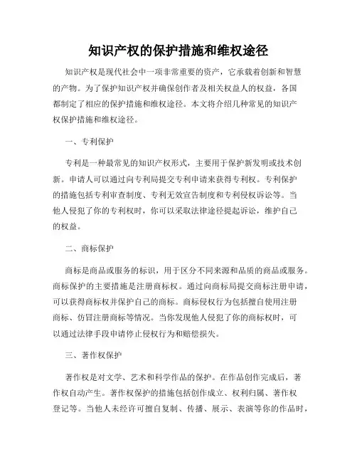 知识产权的保护措施和维权途径
