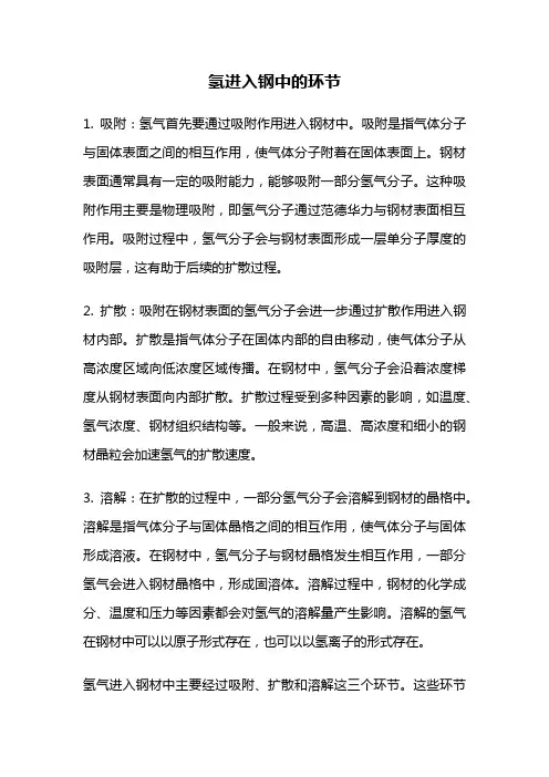 氢进入钢中的环节