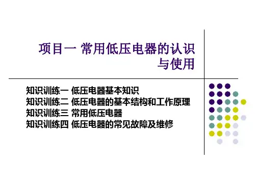 常用低压 电器的认识与使用