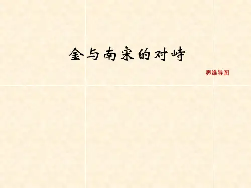 七年级历史下册 第二单元 辽宋夏金元时期：民族关系发展和社会变化 第8课《金与南宋的对峙》思维导图素