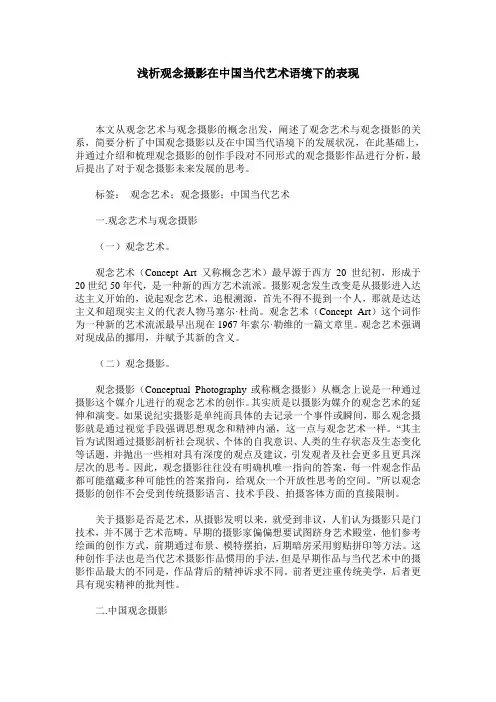浅析观念摄影在中国当代艺术语境下的表现