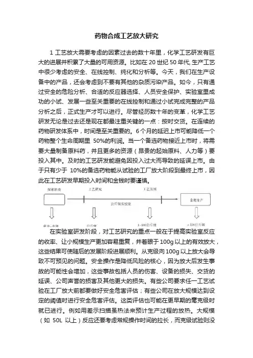 药物合成工艺放大研究