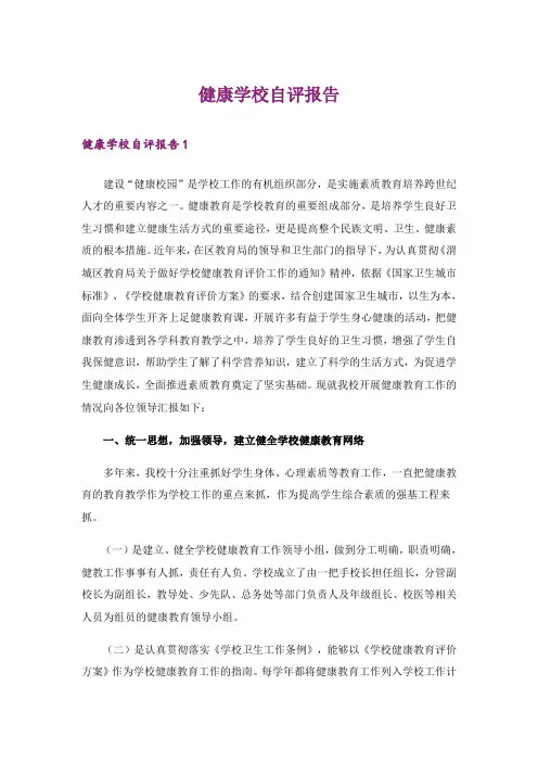 健康学校自评报告
