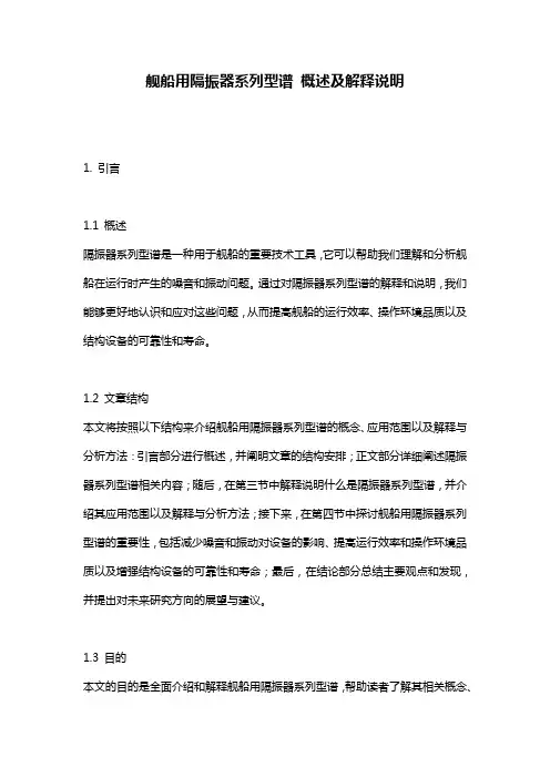 舰船用隔振器系列型谱_概述及解释说明