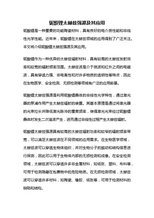 铌酸锂太赫兹强源及其应用