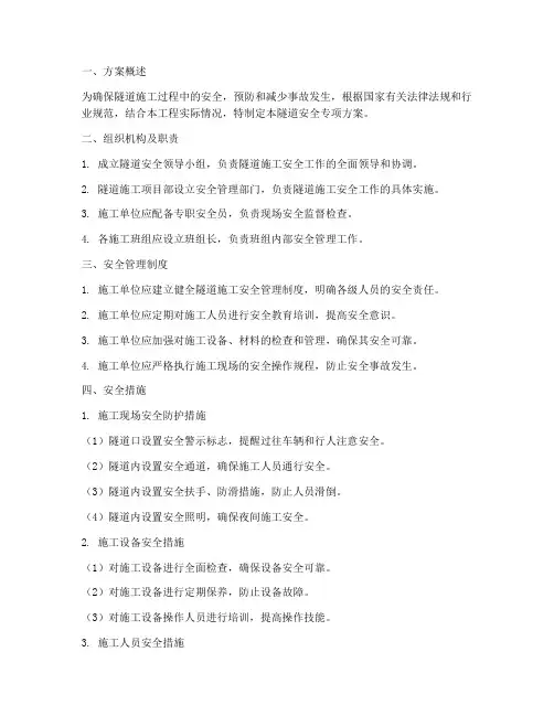 隧道的安全专项方案