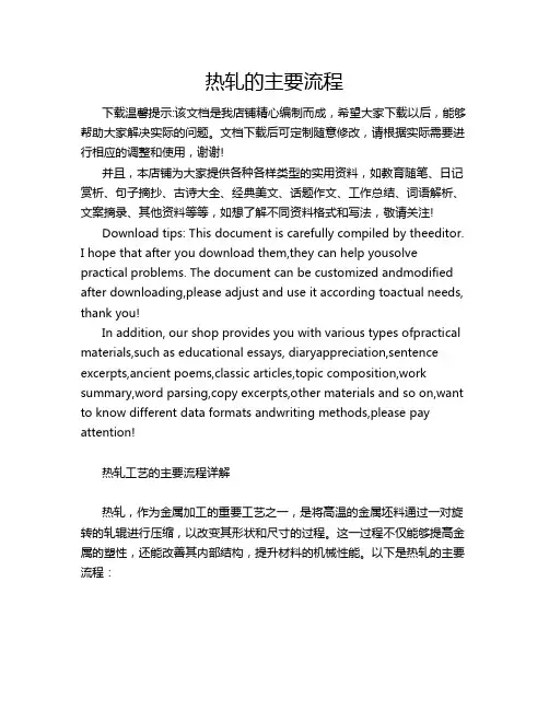 热轧的主要流程
