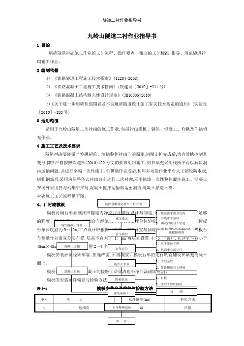隧道二衬作业指导书