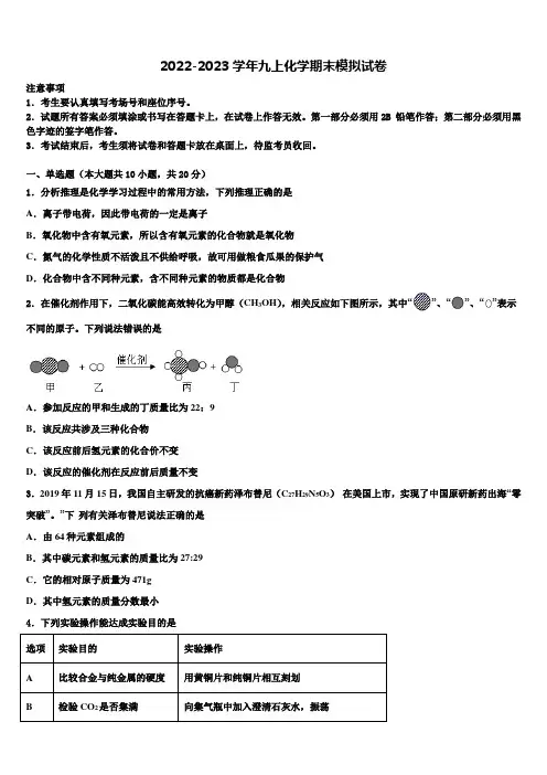 2022-2023学年四川省成都市玉林中学化学九上期末学业水平测试模拟试题含解析
