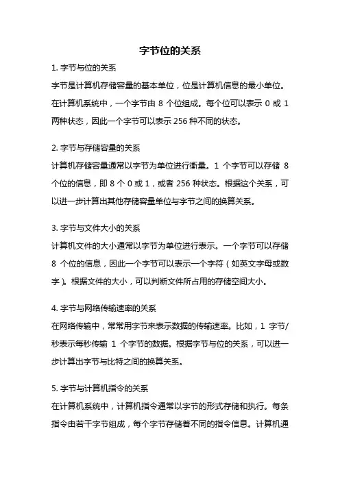 字节位的关系