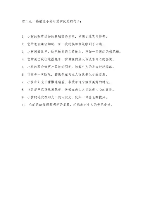 小狗可爱优美的句子摘抄
