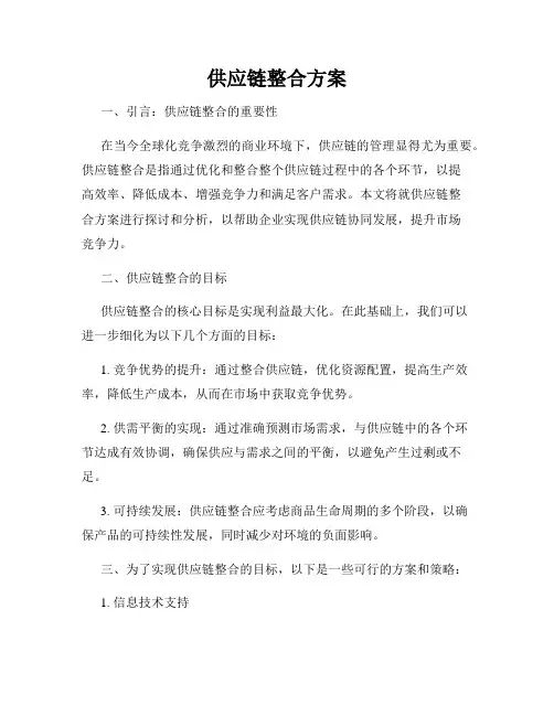 供应链整合方案