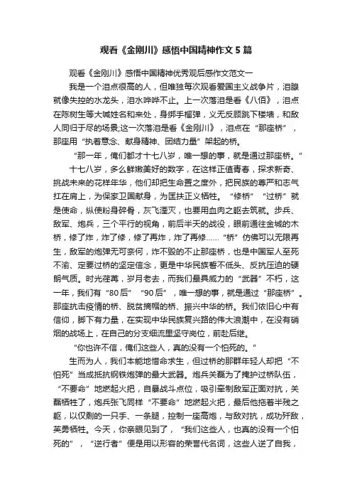 观看《金刚川》感悟中国精神作文5篇