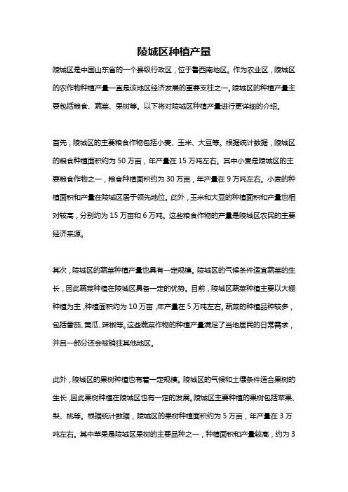 陵城区种植产量