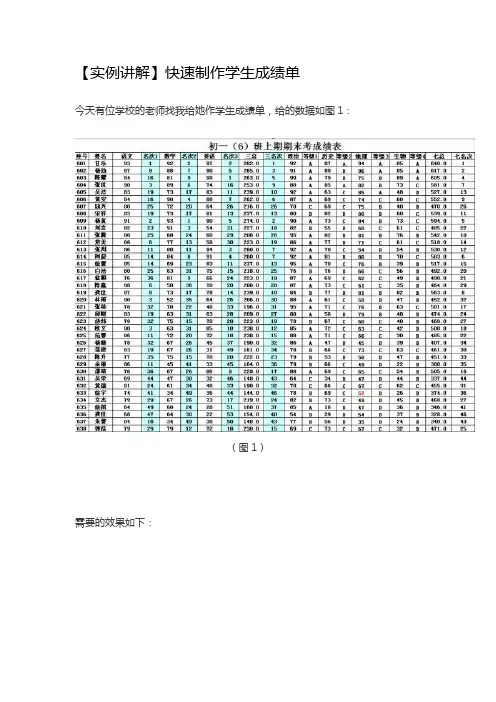 Word教程【实例讲解】快速制作学生成绩单