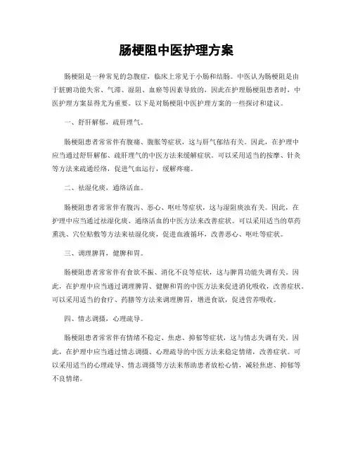 肠梗阻中医护理方案