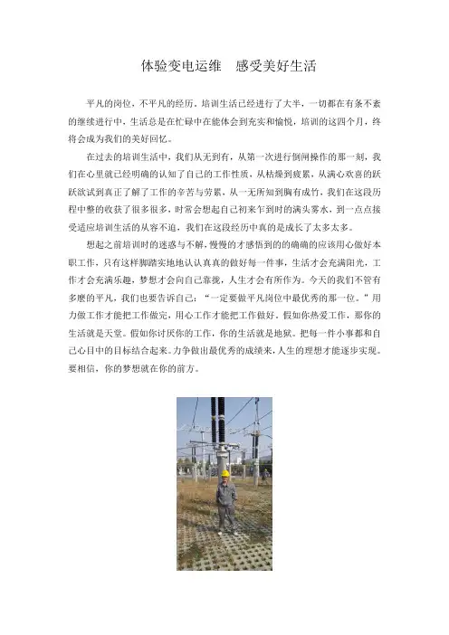 国家电网变电运维培训心得