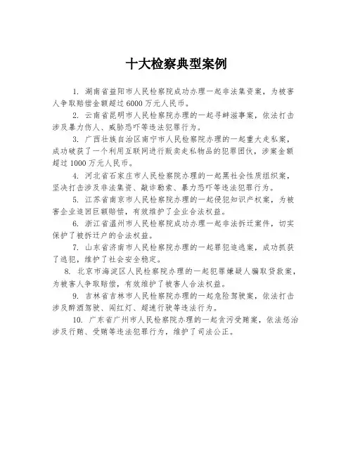 十大检察典型案例