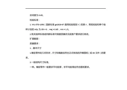 注塑件检验标准