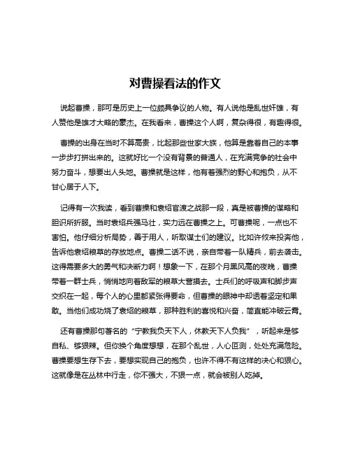 对曹操看法的作文