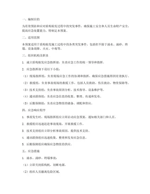 盾构始发应急预案