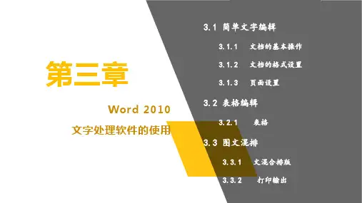 计算机应用基础 第三章 1节 文字处理软件使用