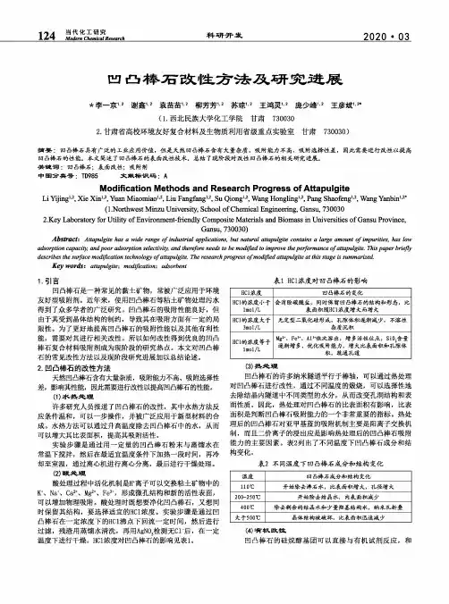 凹凸棒石改性方法及研究进展