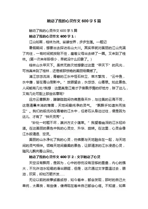触动了我的心灵作文600字5篇