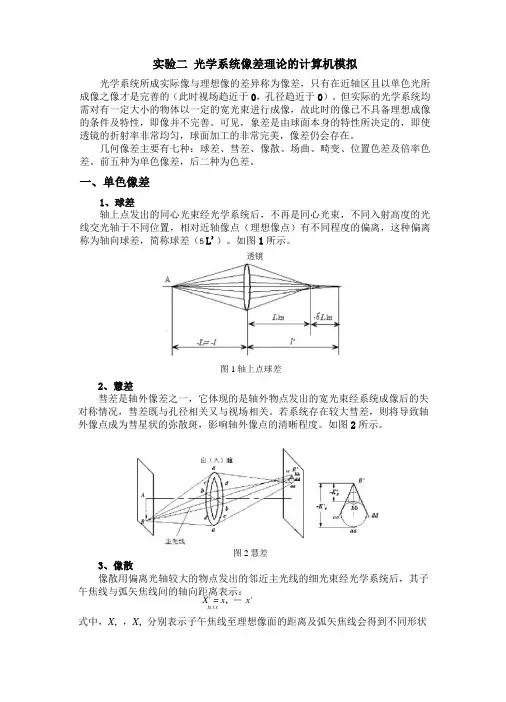 像差的测定及计算机模拟