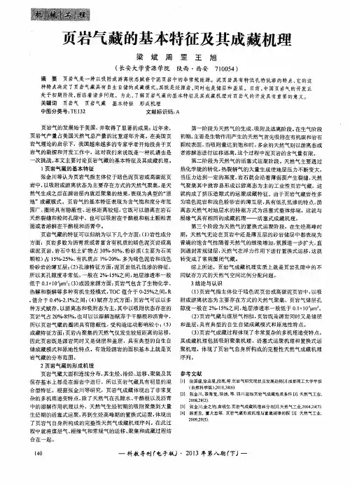 页岩气藏的基本特征及其成藏机理