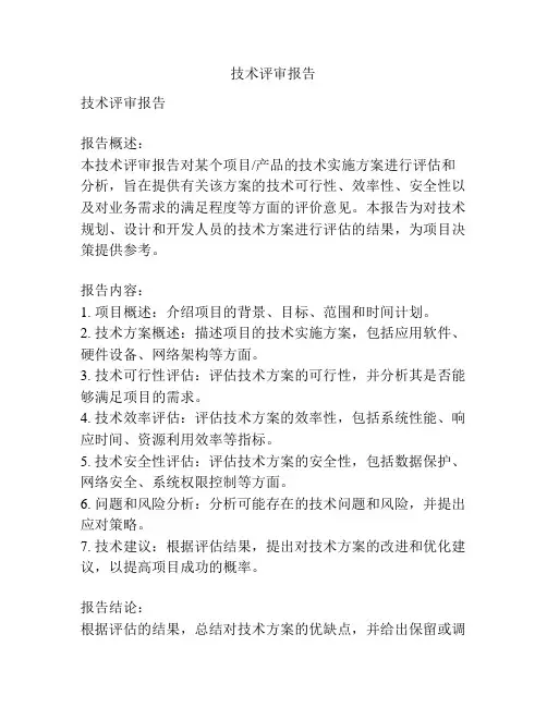 技术评审报告