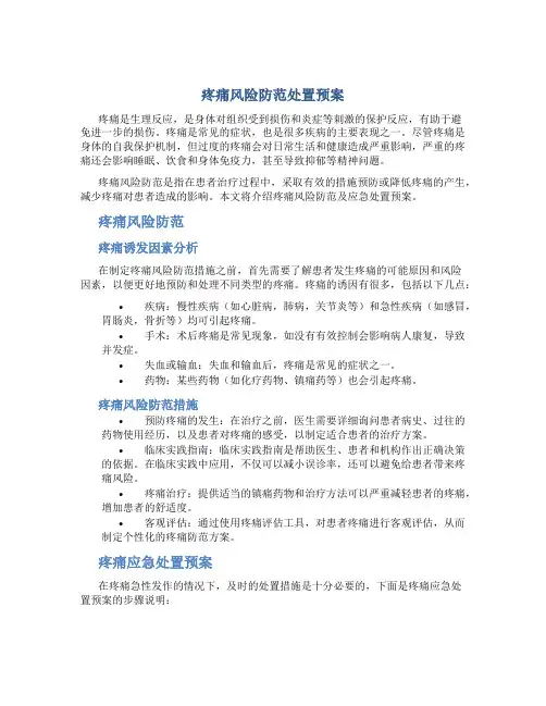 疼痛风险防范处置预案