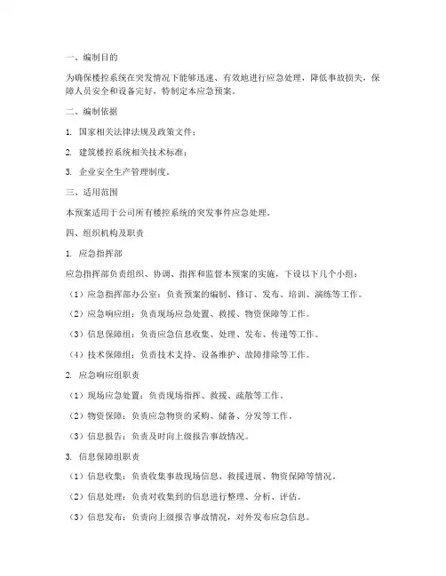楼控系统应急预案模板设计