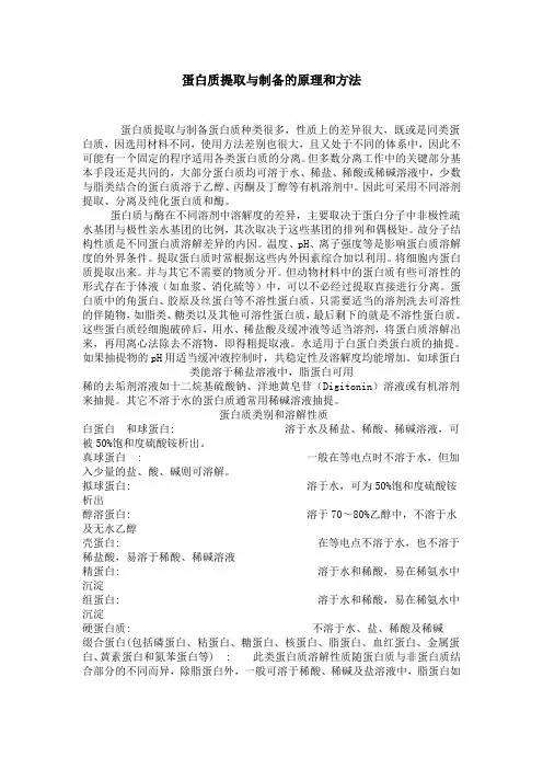 蛋白质提取与制备的原理和方法