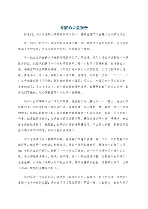 专家论证会报告