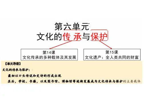 历史统编版(2019)选择性必修三第14课文化传承的多种载体及其发展(共21张ppt)