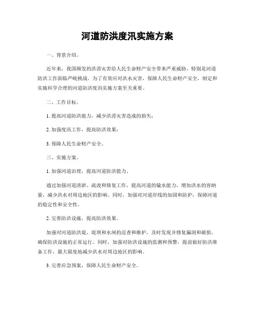 河道防洪度汛实施方案
