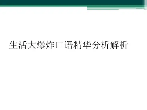 生活大爆炸口语精华分析解析