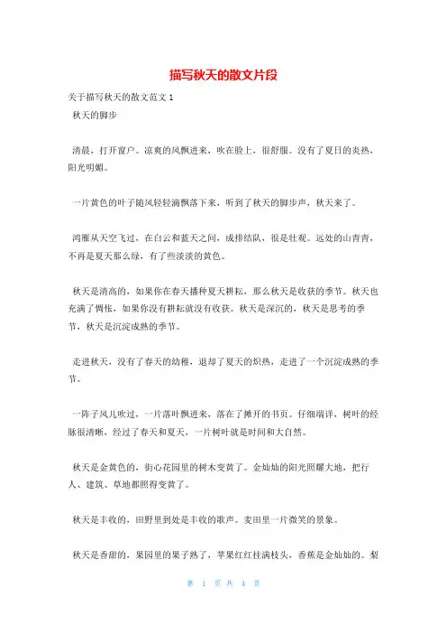 描写秋天的散文片段