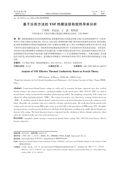 基于分形方法的YSZ热障涂层有效热导率分析